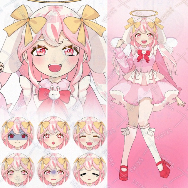 【IRIAM対応】うさぎ天使の女の子:差分6種