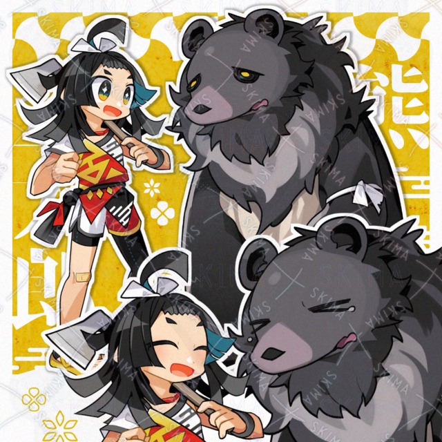 金太郎と熊（表情7種＋3種）