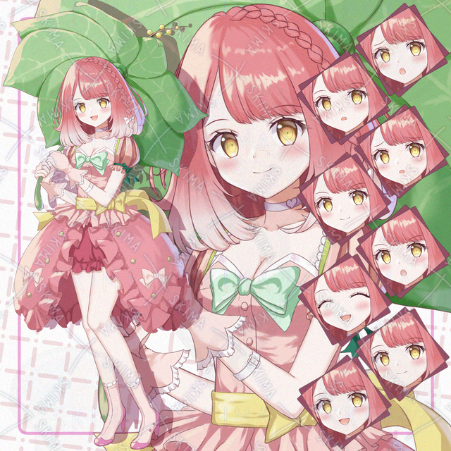 葉っぱ傘の女の子