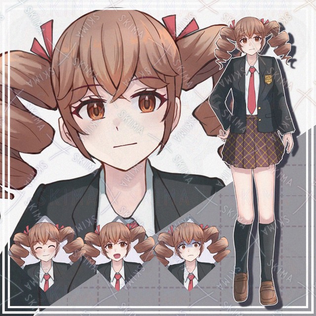【表情10種】縦ロールの制服女の子【立ち絵】