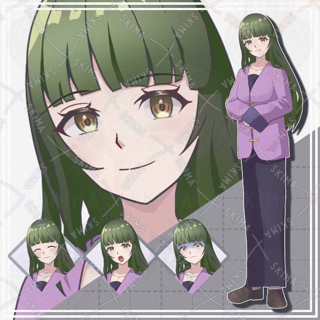 【表情10種】緑髪ロングの女の子【立ち絵】