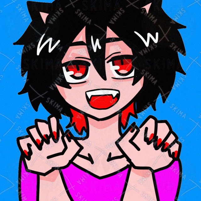 アイコン用のイラスト『黒猫の少女』