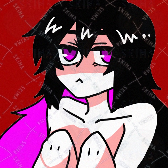 アイコン用のイラスト『紫インナーカラーの女の子』