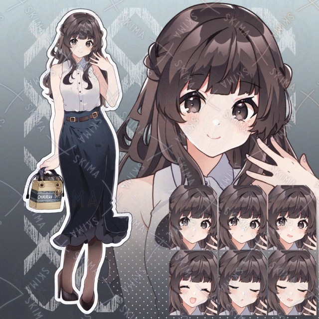 清楚系マーメイドスカートのお姉さん【表情差分7種】