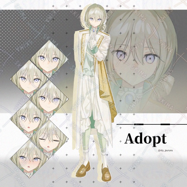 ファンタジー王子のような中性キャラ【表情差分６種】