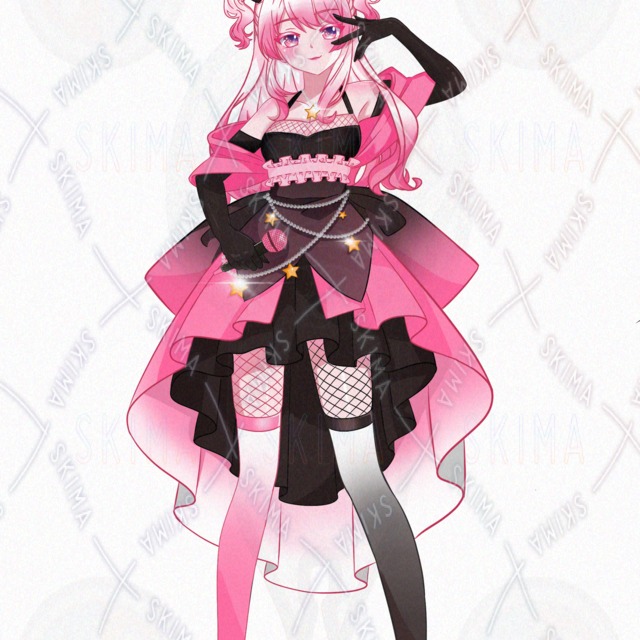 【キャラ販売】地雷系アイドル・量産型ポップな女の子 / 立ち絵素材