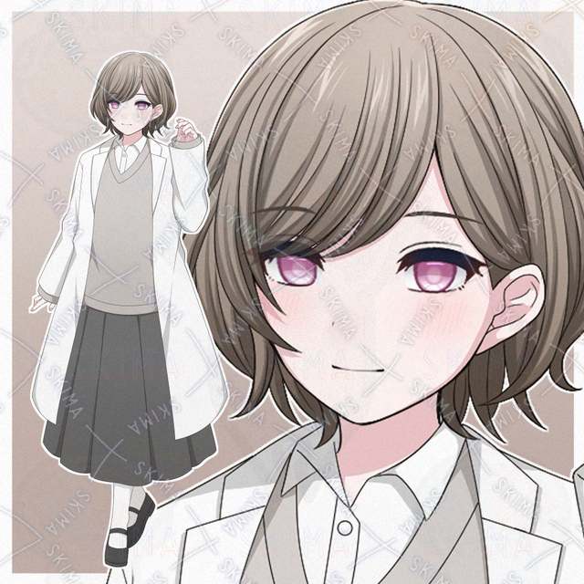 ふんわりショートヘアの白衣の女性【表情差分10種】