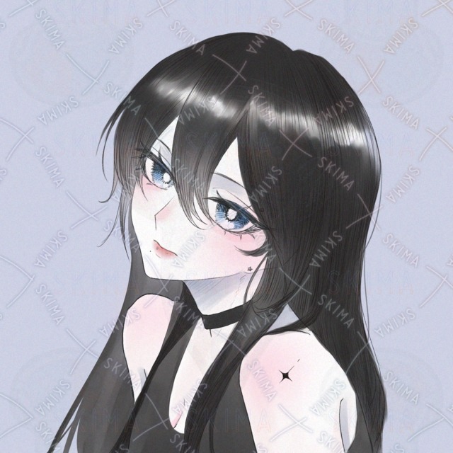SNSアイコン　黒髪