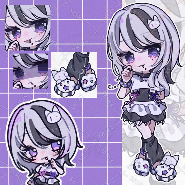 デフォルメイラスト・表情8種+ミニキャラ［122］