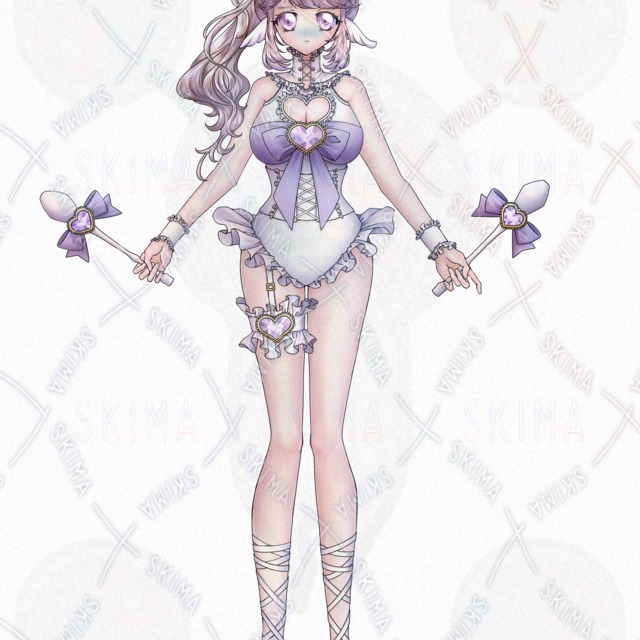 Standing Illustration: Girl with a Rhythmic Gymnastics Theme | For Commercial Use 的商品圖片第 6 張