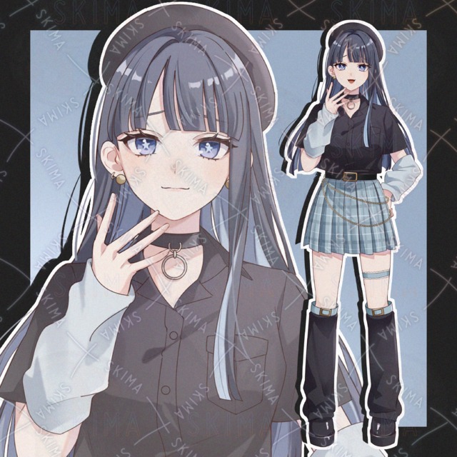 ※お値下げ ぱっつんロングの女の子【立ち絵 表情5種類】