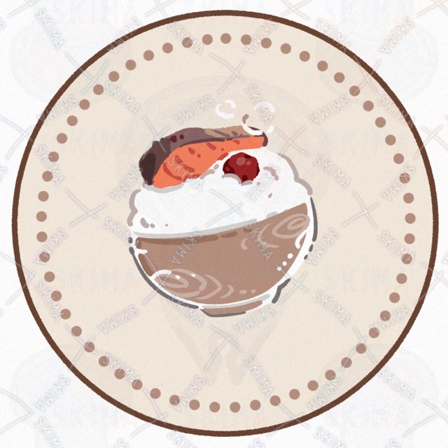 シャケうめぼし乗せ白米