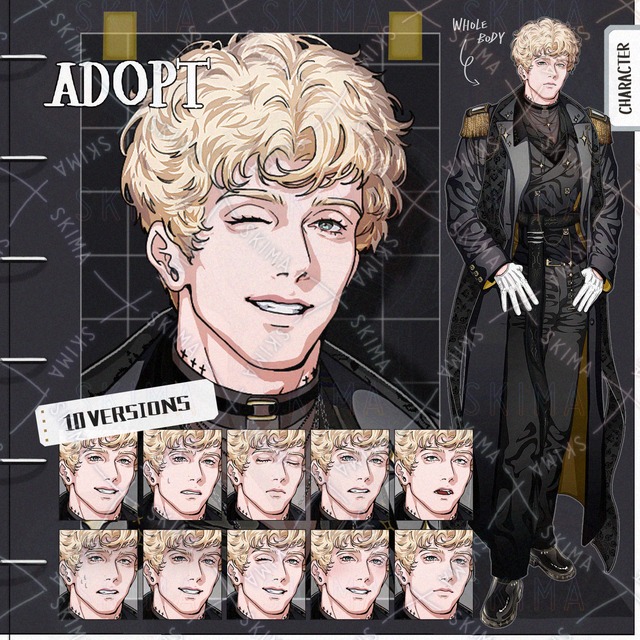 【表情10種】軍服&times;神父服モチーフの男性