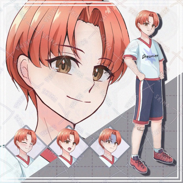 【表情10種】オレンジ髪の男の子【立ち絵】