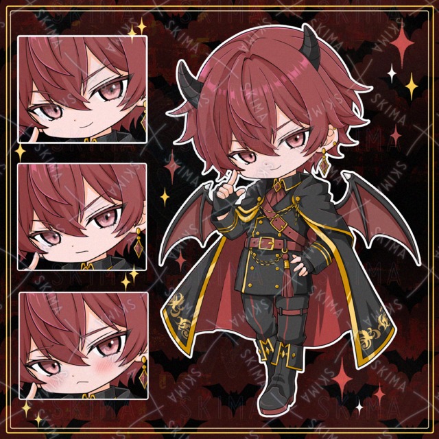 赤髪の悪魔青年【SDキャラ・表情3種】