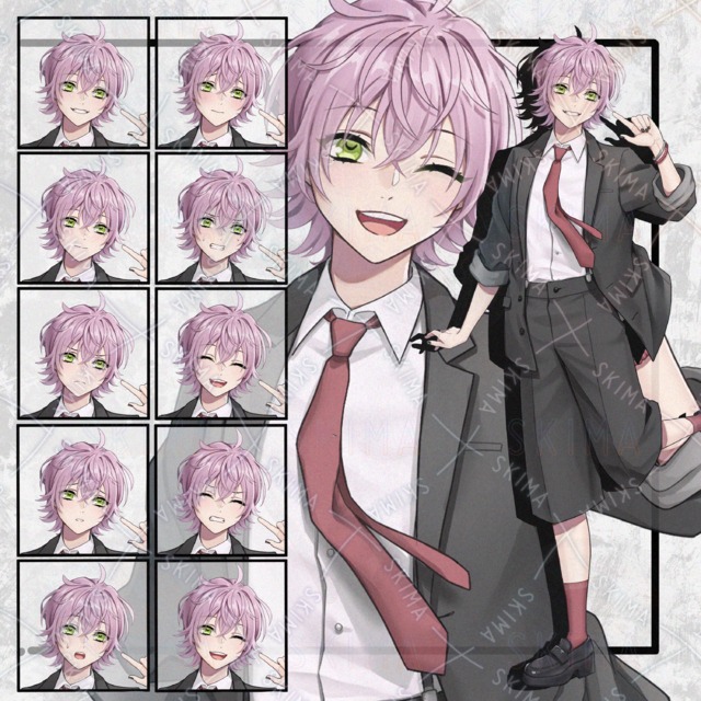 カジュアルな男性立ち絵　表情10種