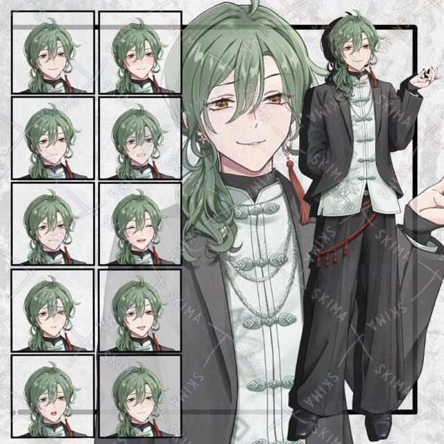 カジュアルな男性立ち絵　表情10種