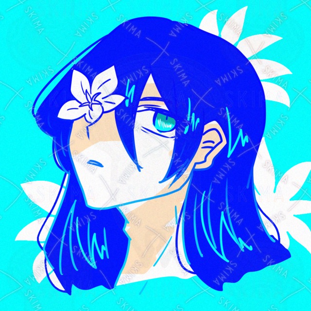 アイコン用のイラスト『白い花の男』