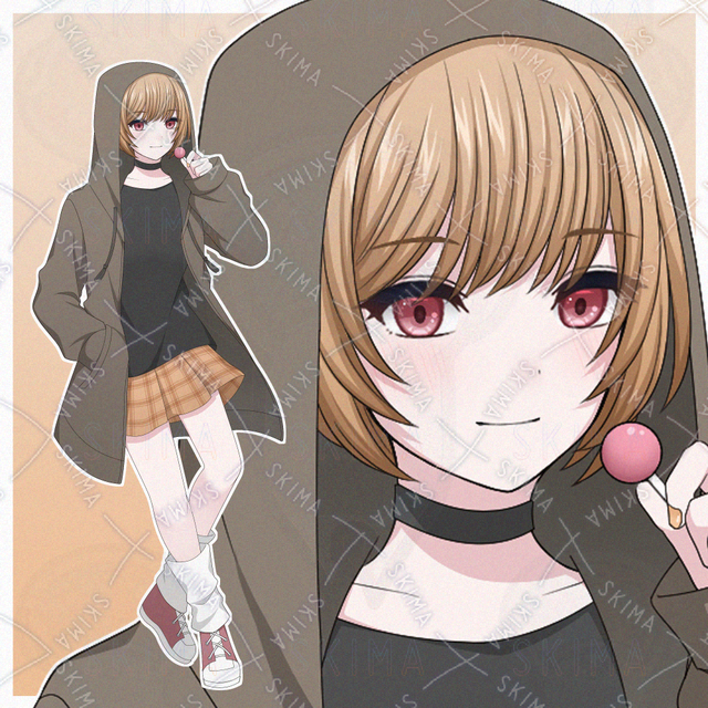 フードをかぶった私服の女の子【表情差分10種】