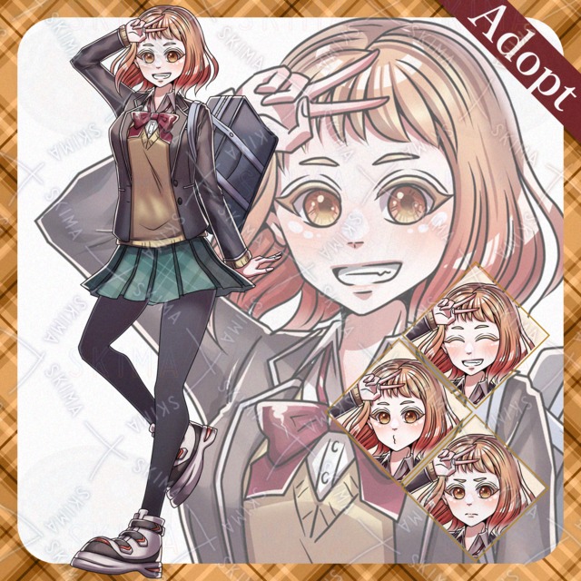 【Adopt】ギャル女子高生【表情4種】