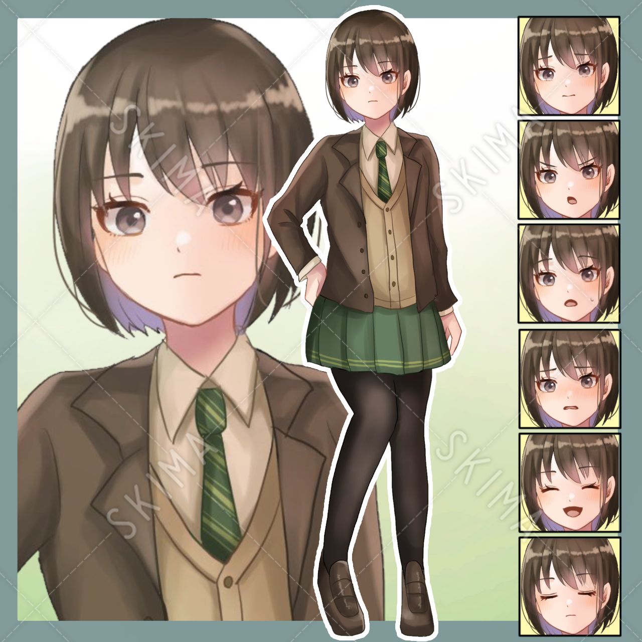 黒タイツの女子高生 表情7種 スキマ スキルのオーダーメイドマーケット Skima 黒タイツの女子高生 表情7種 スキマ スキルのオーダーメイドマーケット Skima