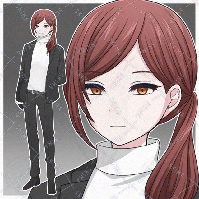 赤髪のスーツの女性【表情差分10種】