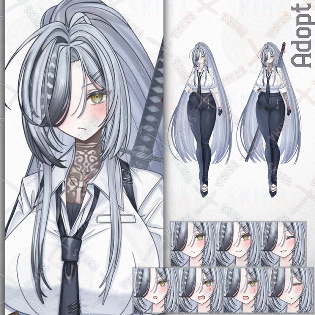 【Adopt_187】表情7種＋タトゥー＋刀