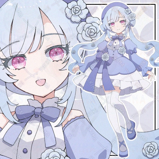 【表情9種】水色お花のロリータさん【adopt】