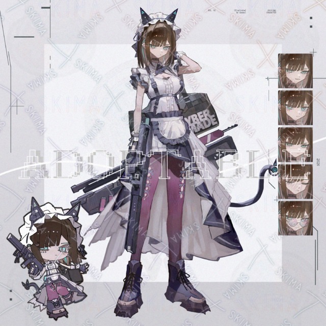 【表情差分4種】オリジナルキャラクターフルセット【デザイン設定画・SDキャラ付】