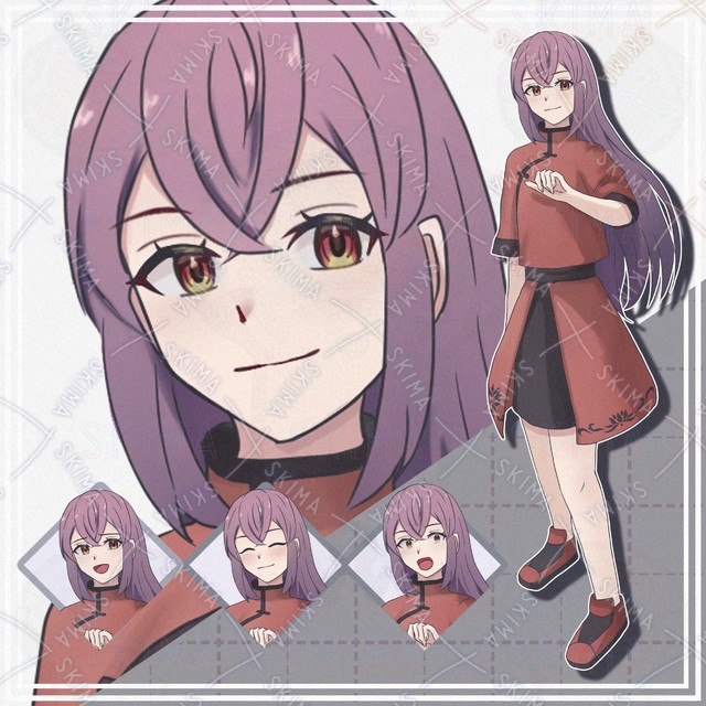 Image of 10 Expressions: Girl in a Cheongsam (Standing Illustration)