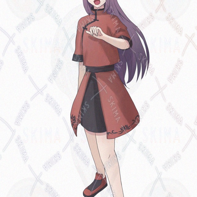 Image 4 of 10 Expressions: Girl in a Cheongsam (Standing Illustration)