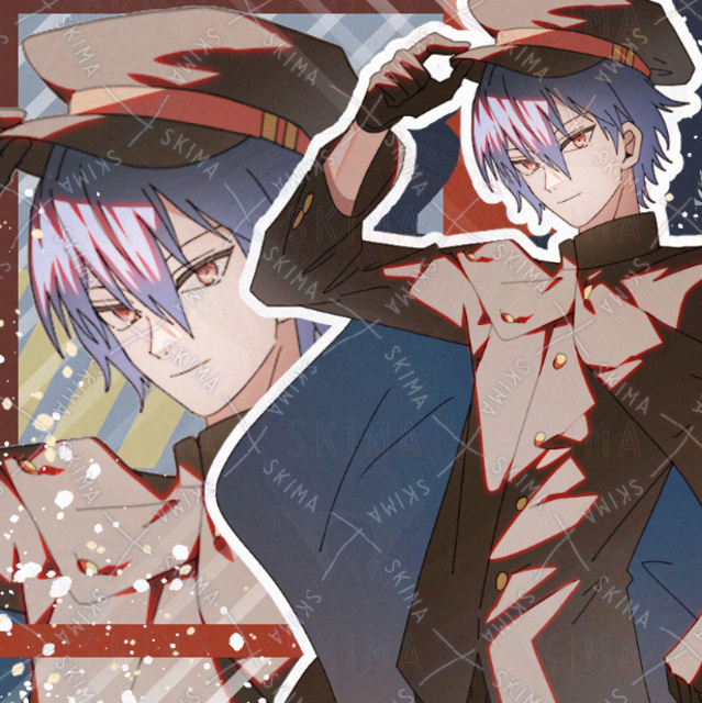 Image of Taisho-Era School Uniform Set: Blue Hair, Hat, Cape