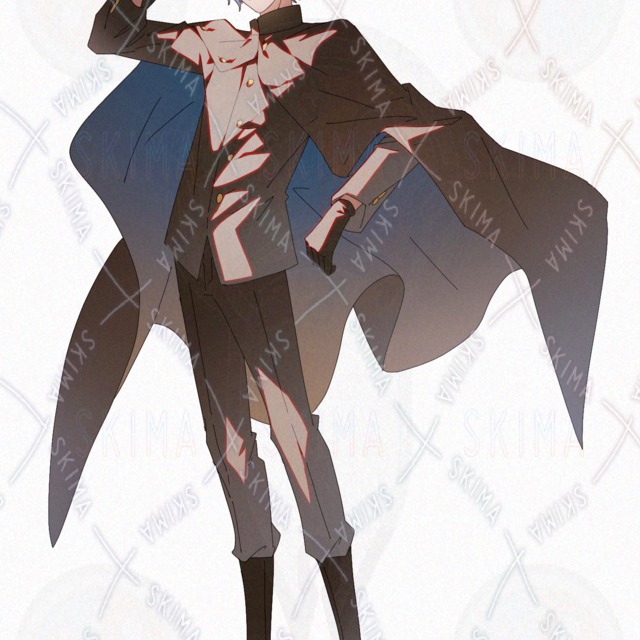 Image 2 of Taisho-Era School Uniform Set: Blue Hair, Hat, Cape