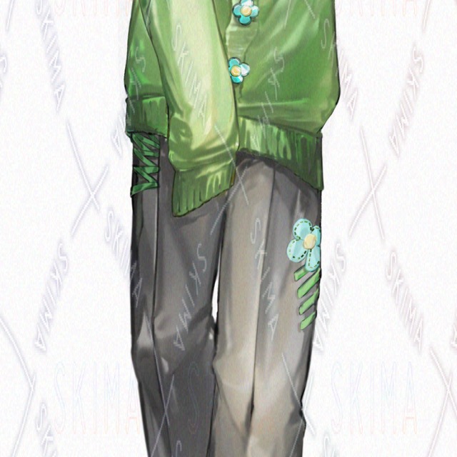 Image 11 of Boy in a Cardigan with Droopy Eyes (10 Expressions)