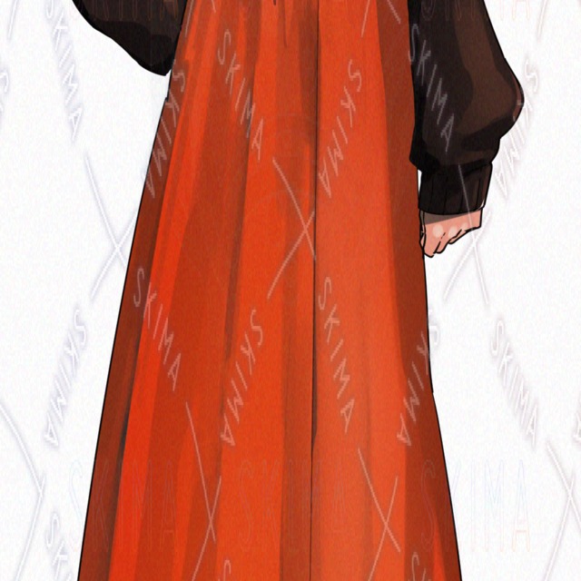 Image 6 of Vermilion Dress Girl: Full-Body & 6 Expressions