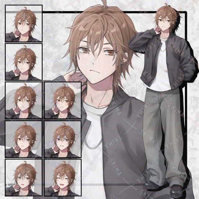 Image of Casual Male Character Art: 8 Expressions
