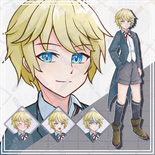 Image of 10 Expressions: Blond Boy Standing Illustration