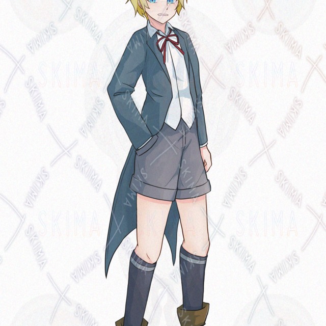 Image 2 of 10 Expressions: Blond Boy Standing Illustration