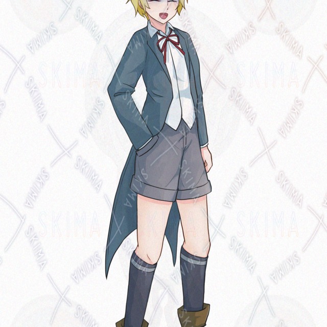 Image 6 of 10 Expressions: Blond Boy Standing Illustration