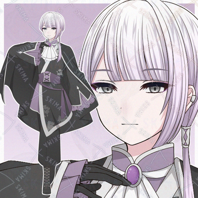 和風&times;ゴシック風の服を着た男の子【表情差分10種】