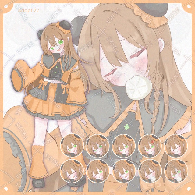 【旧絵柄／Adopt.22】パンダ&times;中華風の女の子【表情差分10種】