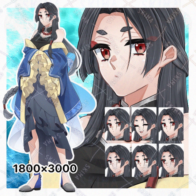 Image of Maro Eyebrows on a Woman in Traditional Japanese Attire