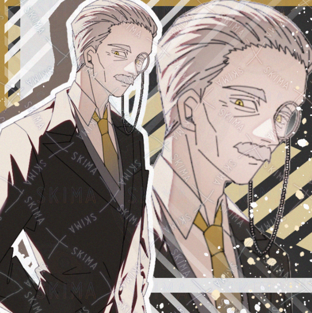 スーツ　老人　おじさん　おじいさん　現代ファンタジー　執事　白髪
