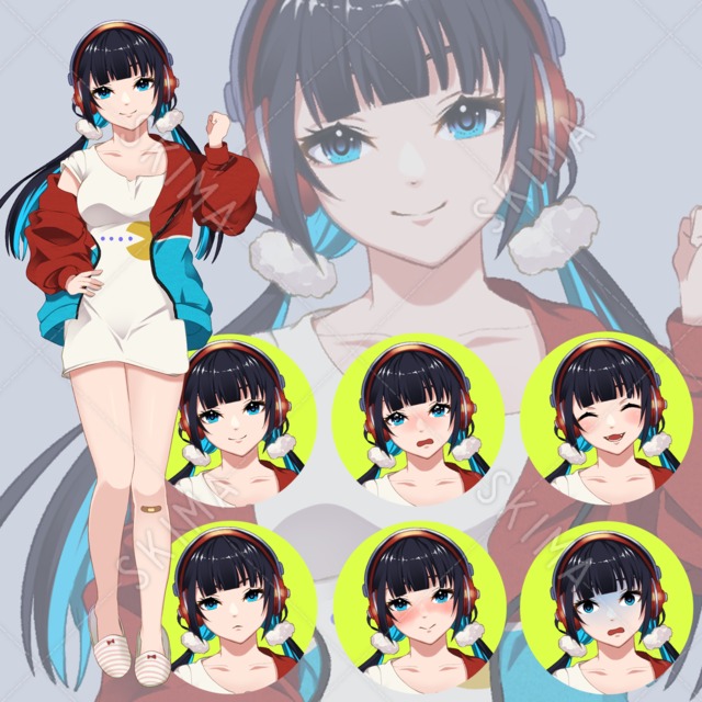 ゲーマー女子【表情差分6種】