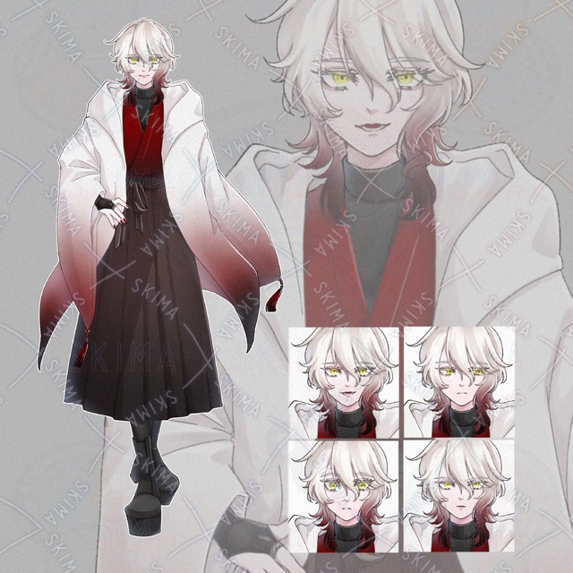 Image of Male Standing Kimono Illustration