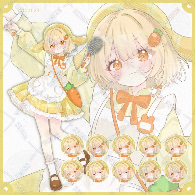 【表情差分10種】うさぎパティシエの女の子【Adopt.23】