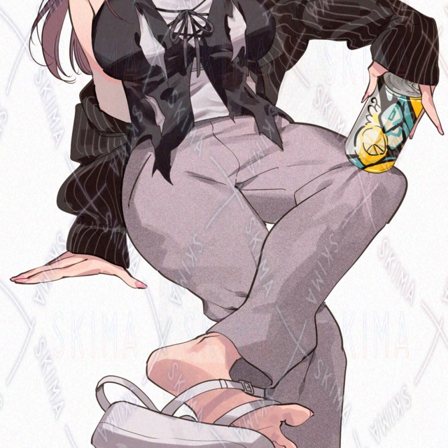 Image 4 of Standing Illustration Set: Relaxed, Alcohol-Loving Older Sister (8 Images)