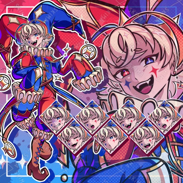 Image of 10 Expressions: Suspicious Clown Boy