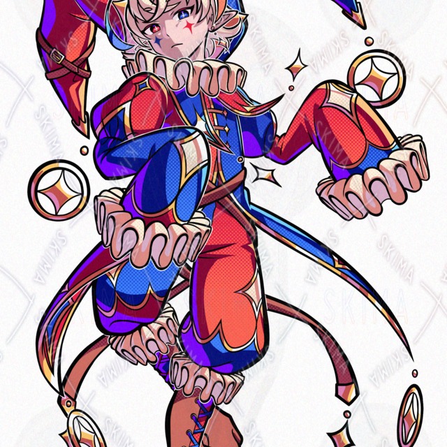 Image 3 of 10 Expressions: Suspicious Clown Boy