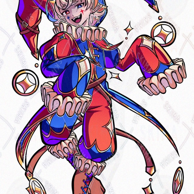 Image 5 of 10 Expressions: Suspicious Clown Boy